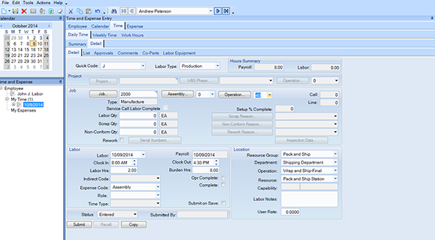 Expediting Time and Expense Entry